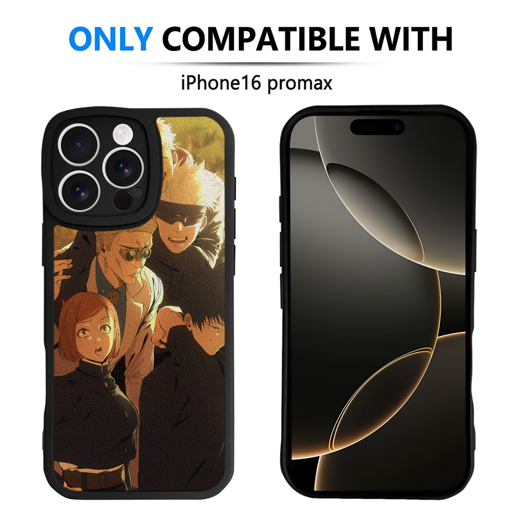 （画像用） 呪術廻戦 Jujutsu Kaisen 【iPhone 16シリーズ対応】シリコンスマホケース（レザー調） 材質：シリコン